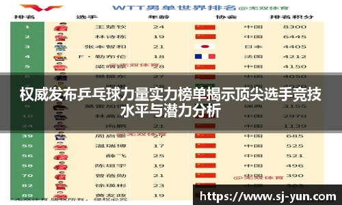 权威发布乒乓球力量实力榜单揭示顶尖选手竞技水平与潜力分析