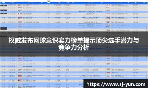 权威发布网球意识实力榜单揭示顶尖选手潜力与竞争力分析
