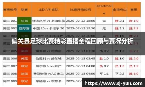 偏关县足球比赛精彩直播全程回顾与赛况分析