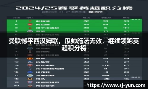 曼联憾平西汉姆联，瓜帅施法无效，继续领跑英超积分榜